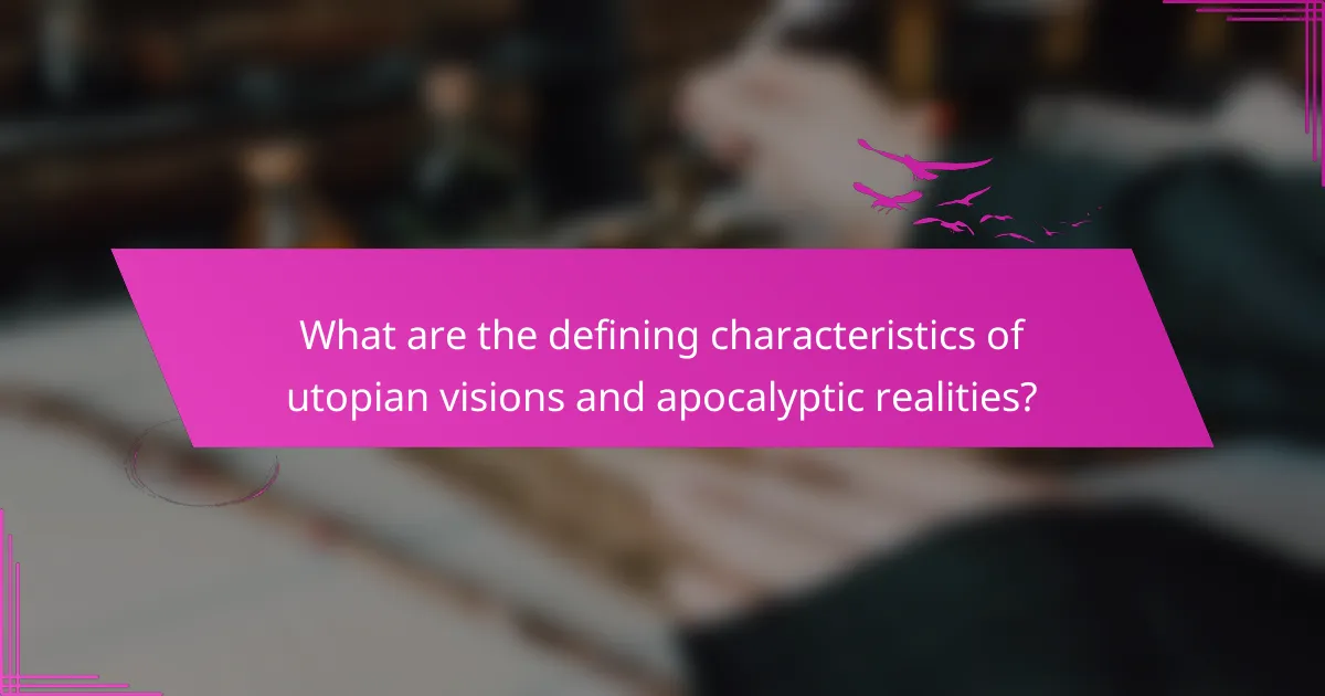 What are the defining characteristics of utopian visions and apocalyptic realities?