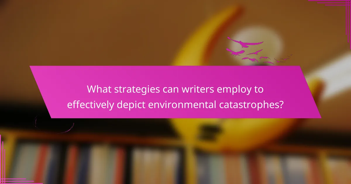 What strategies can writers employ to effectively depict environmental catastrophes?