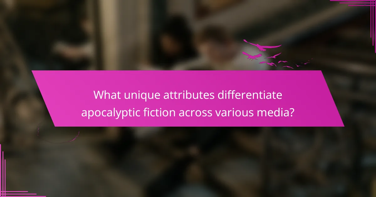 What unique attributes differentiate apocalyptic fiction across various media?
