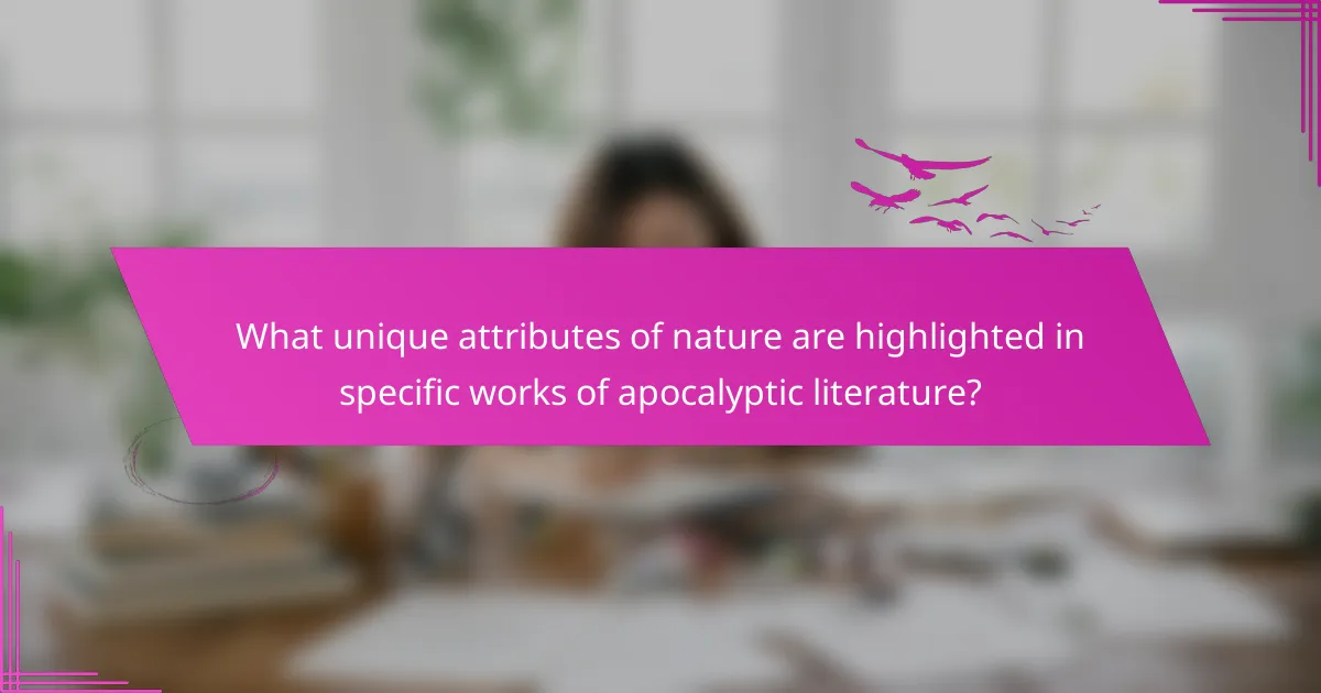 What unique attributes of nature are highlighted in specific works of apocalyptic literature?